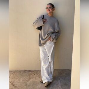 Djerf Avenue Broderie Pant White